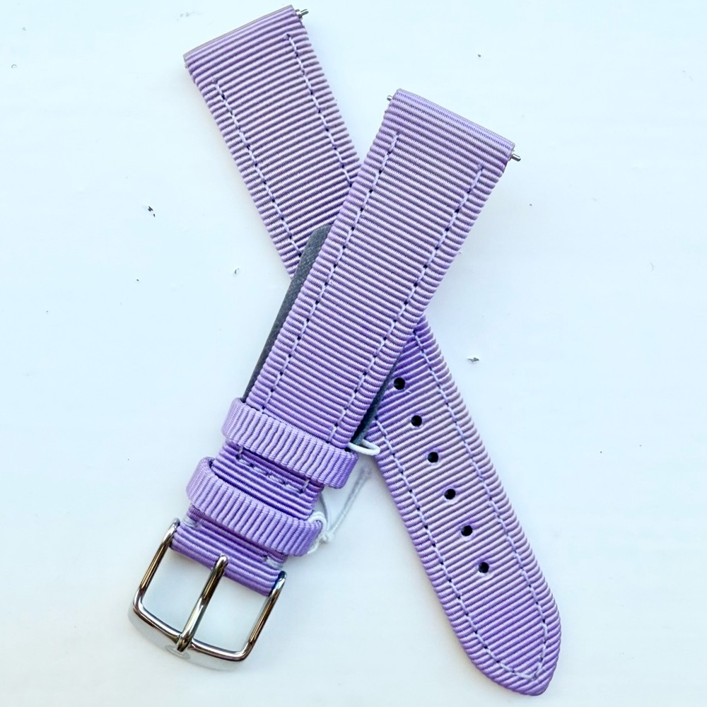 Michele Lavender Striped Watch Band - 18MM